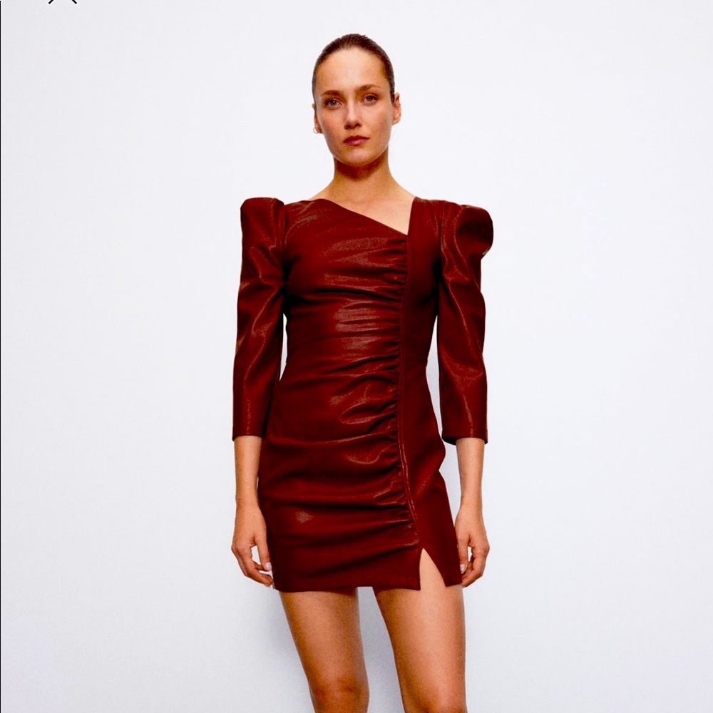 Zara Faux Leather Mini Dress